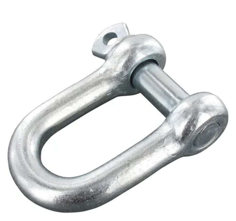 D Shackle Zinc Plated 10mm (3/8") Pin Diameter