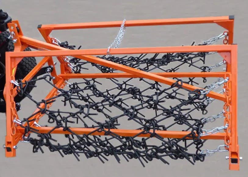 CHAIN HARROW 1.8 metre (6ft) Flexible Paddock Chain Harrow on Mounted Frame - Manual Folding - New