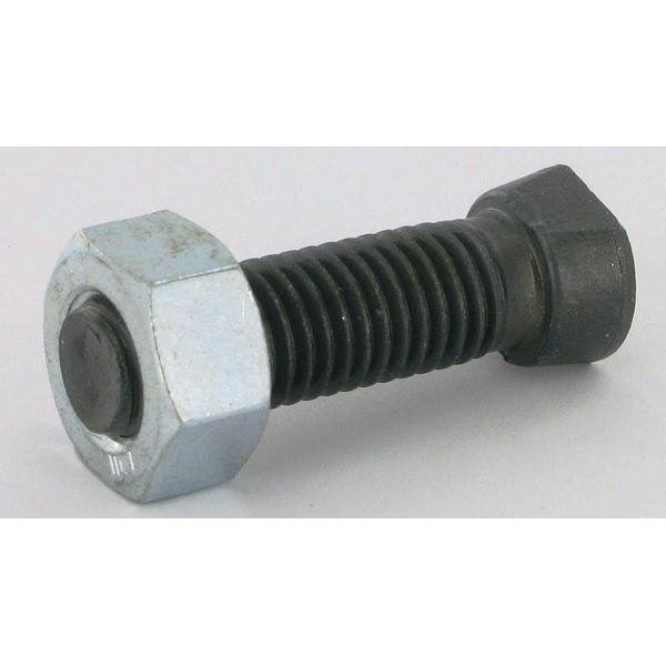 Conical Fixing Bolt 2 Flat Edges With Nut: M12x45mm 10.9 Grade