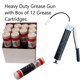 Heavy Duty Grease Gun with Box of 12 General Purpose Grease Cartridges: Bundle