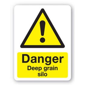 Danger- Deep Grain Silo Sign 300x400x3mm PVC