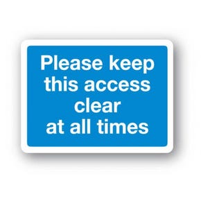 Keep Access Clear Sign 300x400x3mm PVC