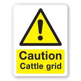 Caution - Cattle Grid Sign 300x400x3mm PVC