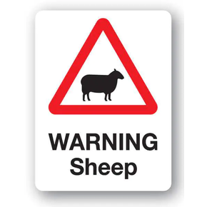 Warning Sheep Sign 300x400x3mm PVC