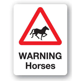 Warning Horses Sign 300x400x3mm PVC